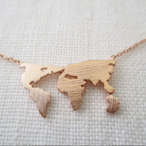 Jewelry - World Map Necklace, Globe Necklace, travel
